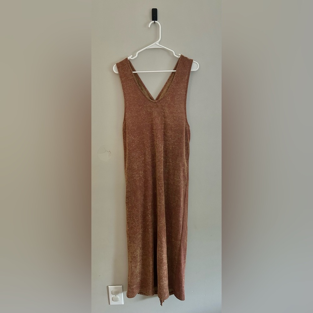 Free People Beach Stretch Knit Cross Back Midi Dress Swim Coverup | Size Small